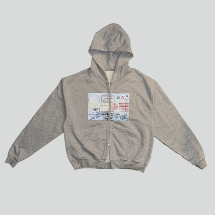 passport stamp hoodie