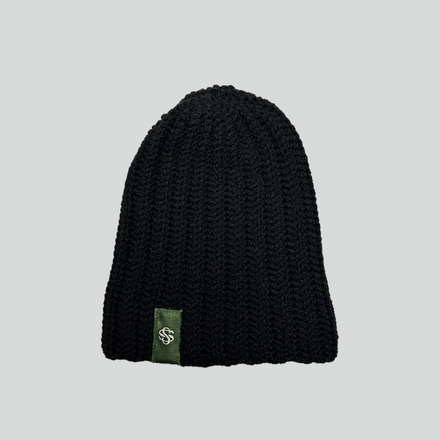 crochet logo beanie